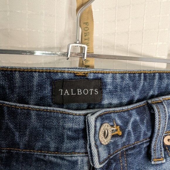 Talbots Modern Ankle Jeans with Green Velvet Side Trim, Size 8P - Picture 3 of 8